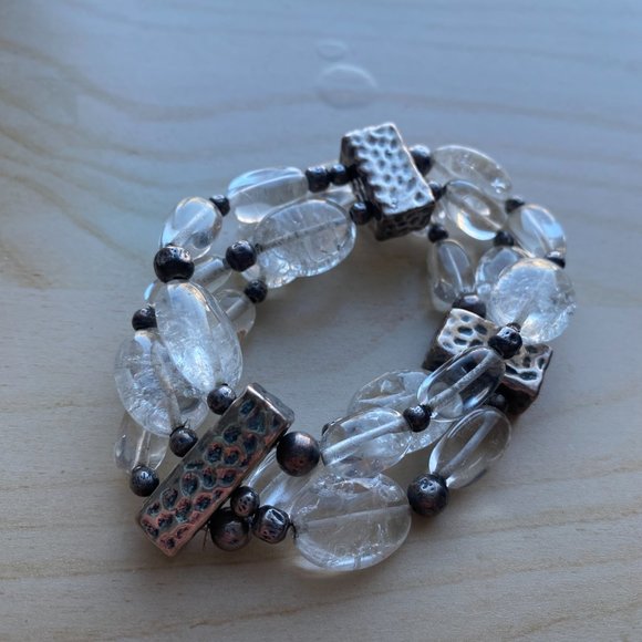 Silpada .925 Sterling Chunky Quartz Crystal Bracelet - Picture 3 of 3